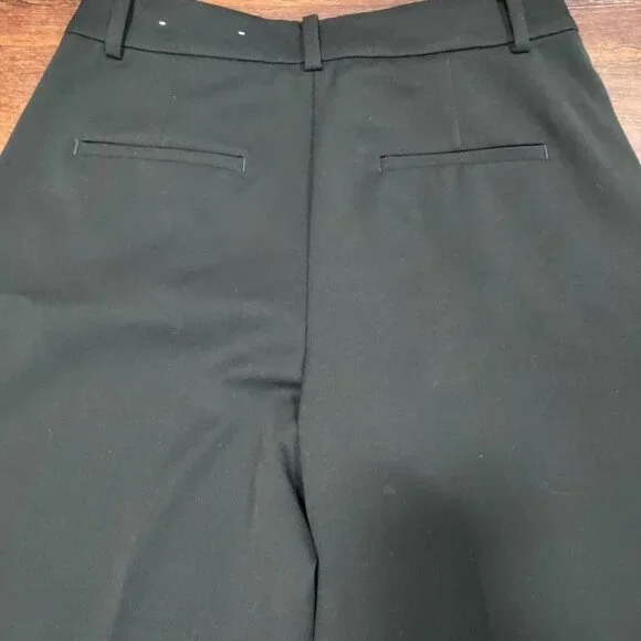 LOFT Black The Peyton Trouser Sleek Front Pleat Wide Leg Pants Women's Size 8 - Picture 7 of 11